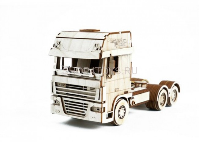 Конструктор 3D деревянный подвижный Lemmo Грузовик с прицепом - ГР-9