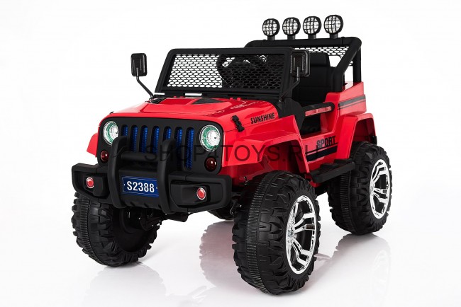 Двухместный полноприводный электромобиль Red Jeep 12V 2.4G - S2388 Двухместный полноприводный электромобиль Red Jeep 12V 2.4G - S2388