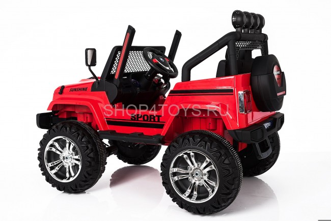 Двухместный полноприводный электромобиль Red Jeep 12V 2.4G - S2388 Двухместный полноприводный электромобиль Red Jeep 12V 2.4G - S2388