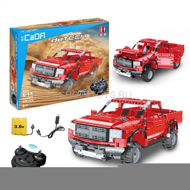 Радиоуправляемый конструктор CADA deTech красный пикап (549 деталей) - C51005W Радиоуправляемый конструктор CADA deTech красный пикап (549 деталей) - C51005W
