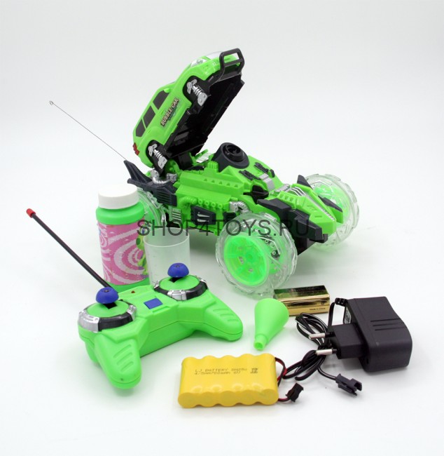 Радиоуправляемая машина-перевертыш Bubble Car зеленая - 333-PP01