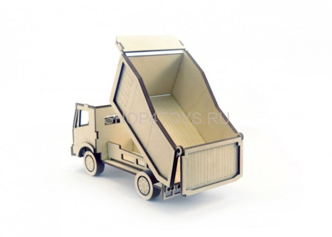 Конструктор 3D деревянный подвижный Lemmo Грузовик Самосвал - ГР-3