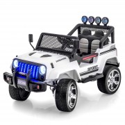 Двухместный полноприводный электромобиль White Jeep 12V 2.4G - S2388-W Двухместный полноприводный электромобиль White Jeep 12V 2.4G - S2388-W