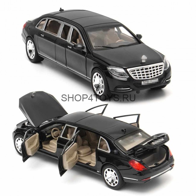 Металлическая модель Mercedes-Benz S600 Pullman Black (свет, звук, инерция) - M923T-6 Металлическая модель Mercedes-Benz S600 Pullman Black (свет, звук, инерция) - M923T-6