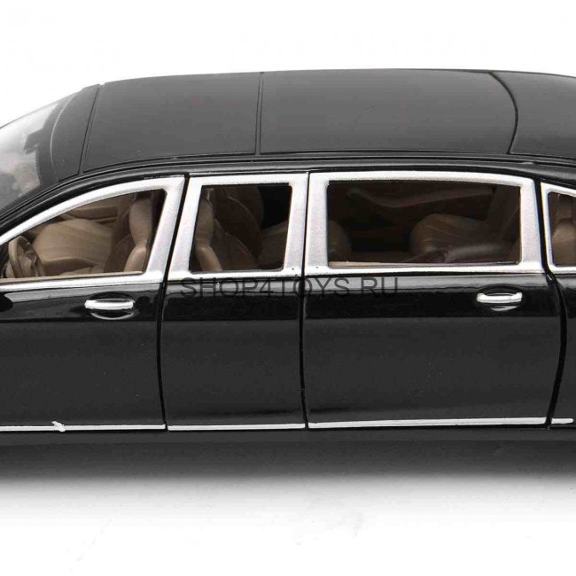 Металлическая модель Mercedes-Benz S600 Pullman Black (свет, звук, инерция) - M923T-6 Металлическая модель Mercedes-Benz S600 Pullman Black (свет, звук, инерция) - M923T-6