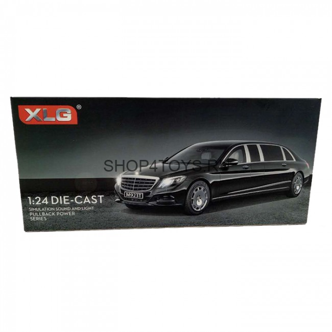 Металлическая модель Mercedes-Benz S600 Pullman Black (свет, звук, инерция) - M923T-6 Металлическая модель Mercedes-Benz S600 Pullman Black (свет, звук, инерция) - M923T-6