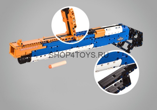 Конструктор Double E Cada Technics, дробовик M1887, 506 деталей, стреляет пульками - C81004W Конструктор Double E Cada Technics, дробовик M1887, 506 деталей, стреляет пульками - C81004W