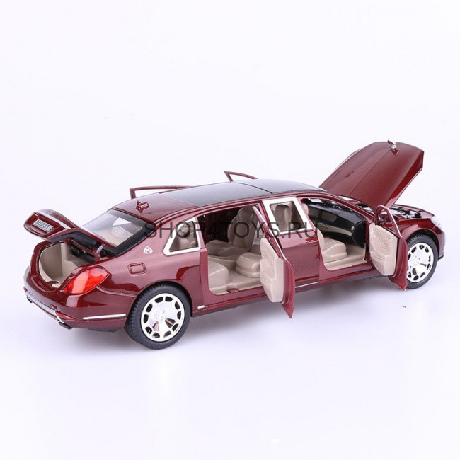 Металлическая модель Mercedes-Benz S600 Pullman Red (свет, звук, инерция) - M923T-6 Металлическая модель Mercedes-Benz S600 Pullman Red (свет, звук, инерция) - M923T-6