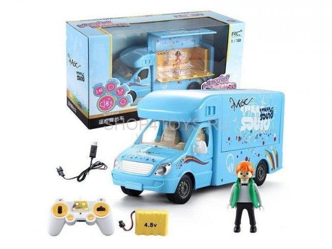 Радиоуправляемая машина Double E синяя сцена на колесах 1:18 2.4G - E669-003-BLUE