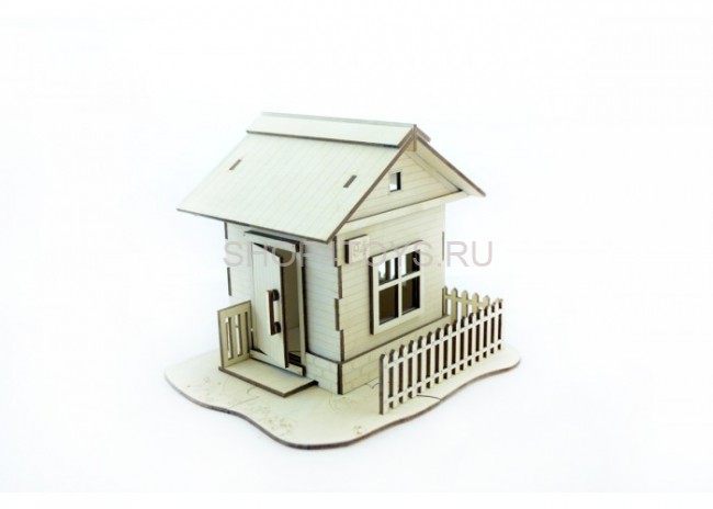 Конструктор 3D деревянный подвижный Lemmo Домик - Д-1