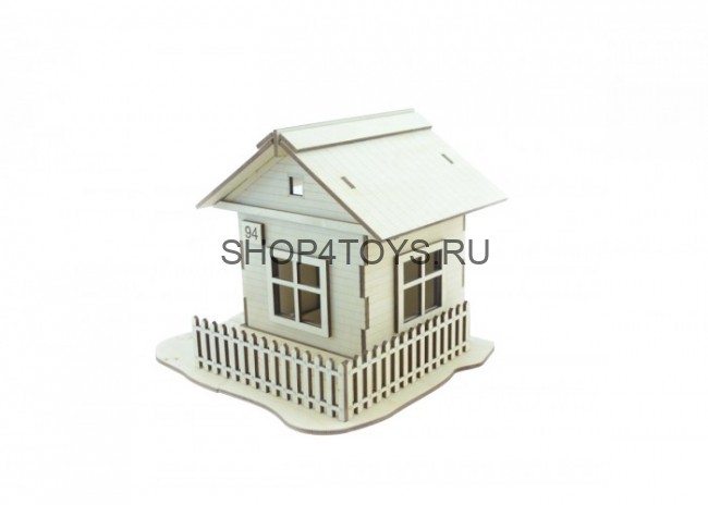 Конструктор 3D деревянный подвижный Lemmo Домик - Д-1