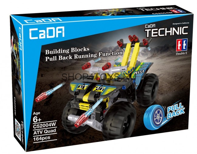 Конструктор Double E Cada Technics, квадроцикл, 164 детали, инерционная модель - C52004W Конструктор Double E Cada Technics, квадроцикл, 164 детали, инерционная модель - C52004W