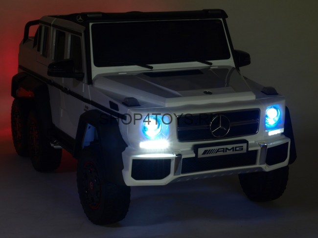 Двухместный электромобиль Mercedes Benz G63 6x6 4WD - ABL1801-WHITE Двухместный электромобиль Mercedes Benz G63 6x6 4WD - ABL1801-WHITE