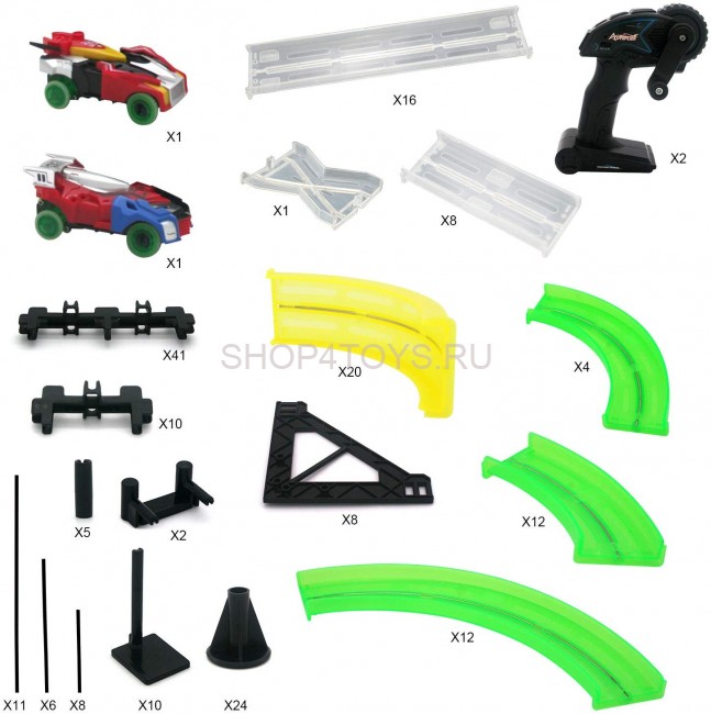 Гоночный трек AutoFlier (73 детали, 13.8 м, 2 машинки, 2 пульта) - AF670 Гоночный трек AutoFlier (73 детали, 13.8 м, 2 машинки, 2 пульта) - AF670