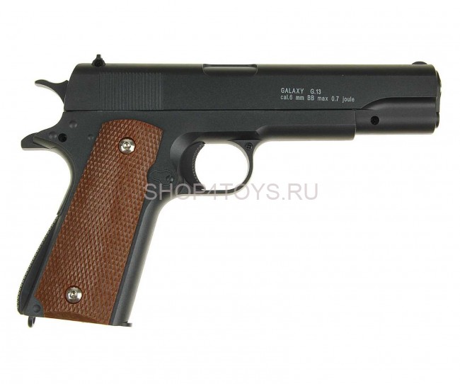 Пистолет металлический Colt 1911 с кобурой (пневматика, 21,5 см) - G.13 Пистолет металлический Colt 1911 с кобурой (пневматика, 21,5 см) - G.13