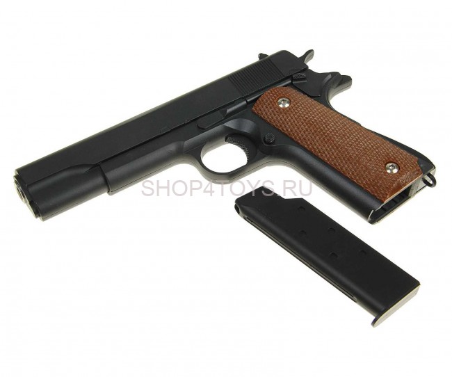Пистолет металлический Colt 1911 с кобурой (пневматика, 21,5 см) - G.13 Пистолет металлический Colt 1911 с кобурой (пневматика, 21,5 см) - G.13