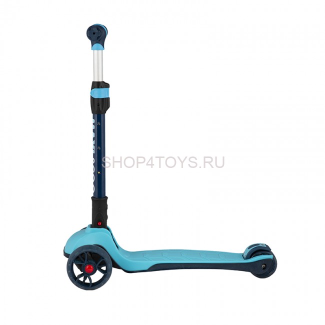 Самокат Трехколесный Складной, со Светящимися Колесами, Голубой - MSC-J072002P Самокат Трехколесный Складной, со Светящимися Колесами, Голубой - MSC-J072002P