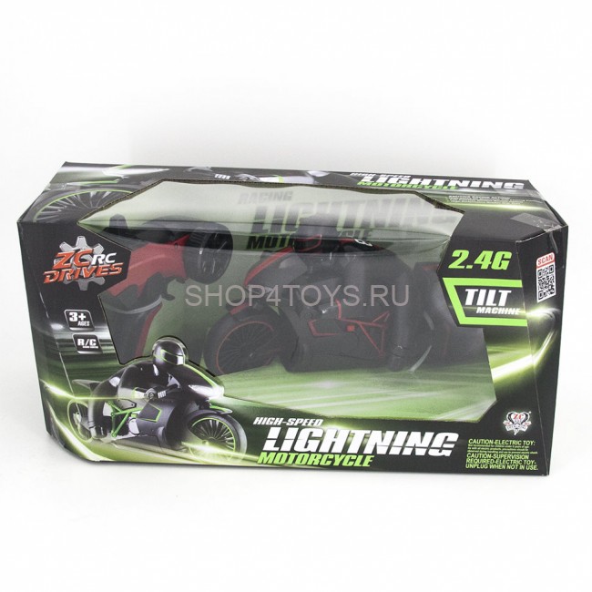 Радиоуправляемый черно-красный мотоцикл ZC333 4CH 1:12 2.4G - 333-MT01A Радиоуправляемый черно-красный мотоцикл ZC333 4CH 1:12 2.4G - 333-MT01A