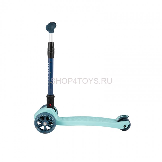 Самокат Трехколесный Складной, со Светящимися Колесами, Мятный - MSC-J072004D Самокат Трехколесный Складной, со Светящимися Колесами, Мятный - MSC-J072004D