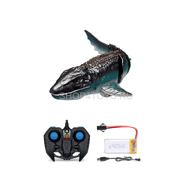 Радиоуправляемый динозавр Мозазавр (плавает в воде, черный, акб) - D03-BLACK
