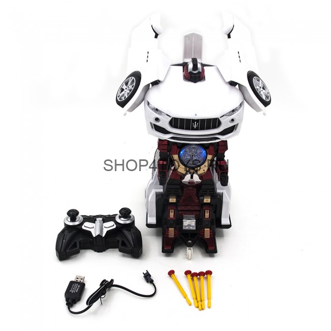 Радиоуправляемый трансформер Maserati Levante White 1:14 (стреляет присосками) - MZ-2392PF-W Радиоуправляемый трансформер Maserati Levante White 1:14 (стреляет присосками) - MZ-2392PF-W