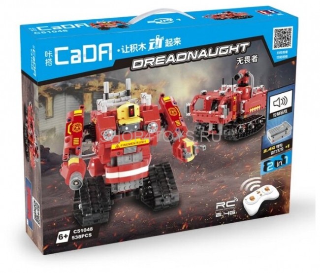 Радиоуправляемый конструктор CADA 2 в 1 пожарный робот-трансформер (538 деталей) - C51048W Радиоуправляемый конструктор CADA 2 в 1 пожарный робот-трансформер (538 деталей) - C51048W