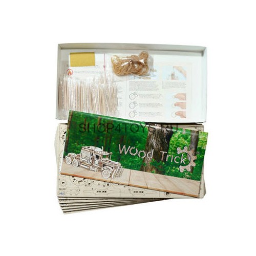 Механический 3D-пазл из дерева Wood Trick Тягач "Биг Риг" - 1234-15