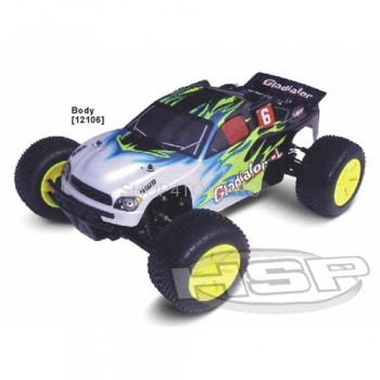 Радиоуправляемая трагги с ДВС HSP Gladiator-L Nitro Off-Road Truggy 4WD 1:10 - 94120N - 2.4G Радиоуправляемая полноприводная модель внедорожника гладиатор с ДВС 18 cxp.