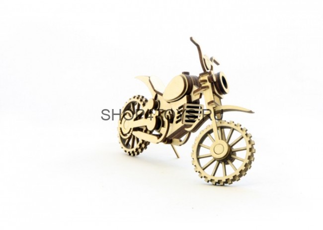 Конструктор 3D деревянный подвижный Lemmo Мотоцикл Кросс - МЦ-4 Конструктор 3D деревянный подвижный Lemmo Мотоцикл Кросс - МЦ-4