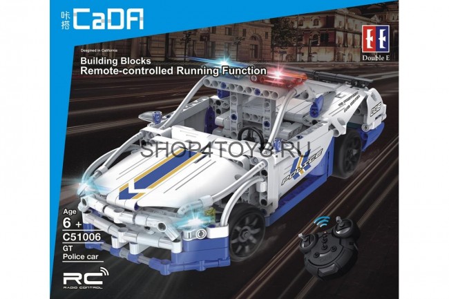 Конструктор Double E Cada Technics, полицейская машина, 430 деталей, пульт управления - C51006W