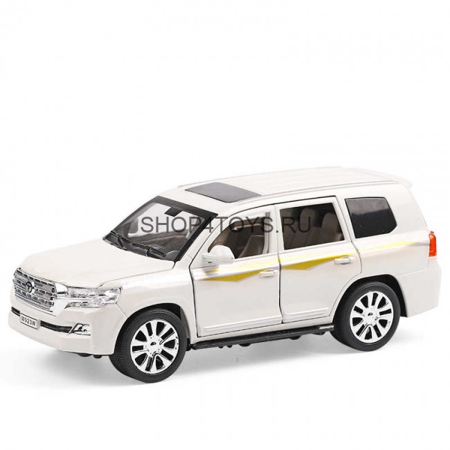 Металлическая модель Toyota Land Cruiser White 1:24 (свет, звук, инерция) - M923V Металлическая модель Toyota Land Cruiser White 1:24 (свет, звук, инерция) - M923V
