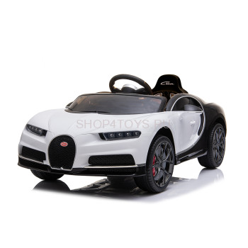 Детский электромобиль Bugatti Chiron 2.4G - WHITE-BLACK - HL318 Детский электромобиль Bugatti Chiron HL318 по лицензии известного автоконцерна выполнен по стилю легендарного спортивного автомобиля Bugatti Chiron