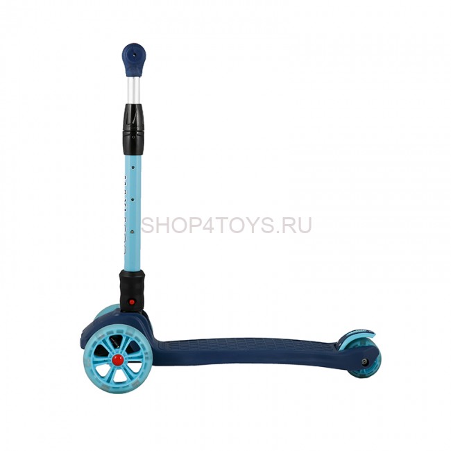Самокат Трехколесный Складной, со Светящимися Колесами, Синий - MSC-J072002D Самокат Трехколесный Складной, со Светящимися Колесами, Синий - MSC-J072002D
