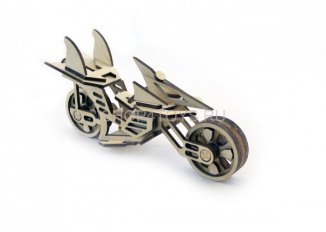Конструктор 3D деревянный подвижный Lemmo Мотоцикл Фантом - МЦ-3