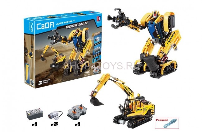 Радиоуправляемый конструктор CADA 2 в 1 экскаватор ROCK MAN (930 деталей) - C51026W Радиоуправляемый конструктор CADA 2 в 1 экскаватор ROCK MAN (930 деталей) - C51026W