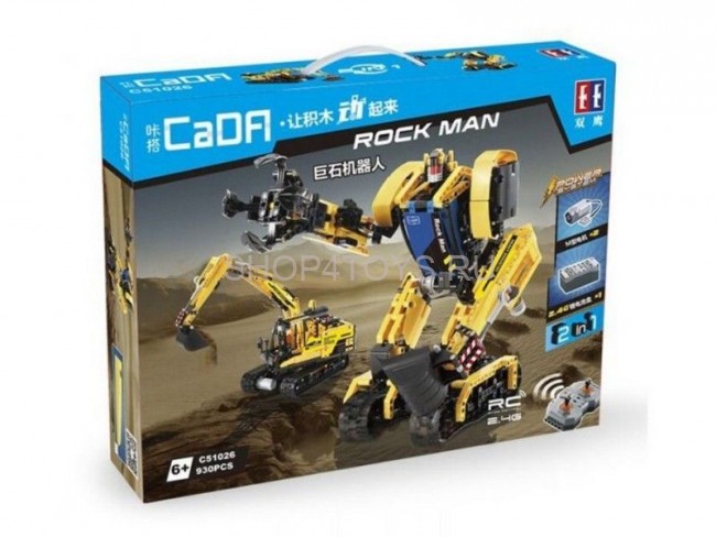 Радиоуправляемый конструктор CADA 2 в 1 экскаватор ROCK MAN (930 деталей) - C51026W Радиоуправляемый конструктор CADA 2 в 1 экскаватор ROCK MAN (930 деталей) - C51026W