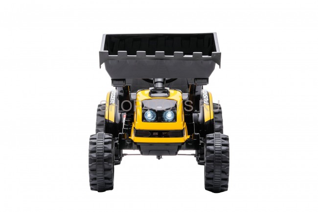 Детский электромобиль трактор с ковшом и пультом управления (желтый, 2WD, EVA) - HL389-LUX-YELLOW