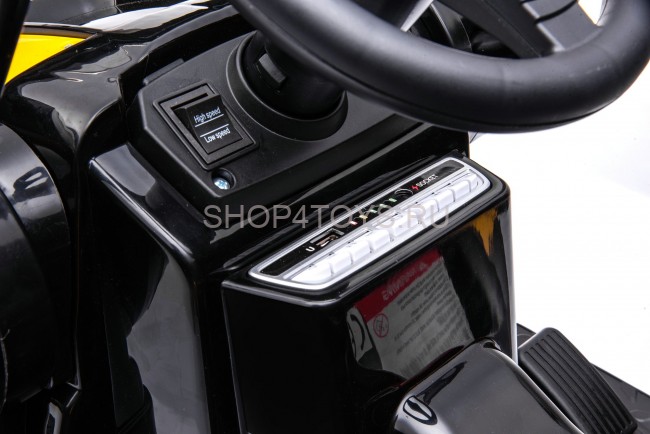 Детский электромобиль трактор с ковшом и пультом управления (желтый, 2WD, EVA) - HL389-LUX-YELLOW