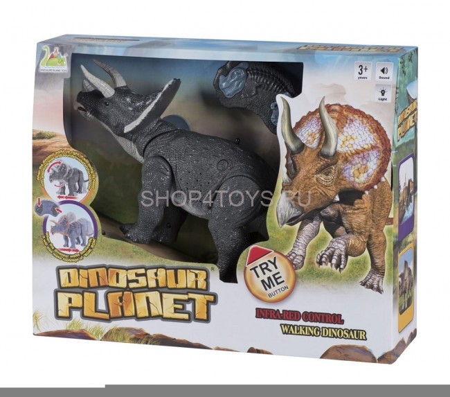 Радиоуправляемый динозавр Трицератопс (световые и звуковые эффекты) - RS6137B