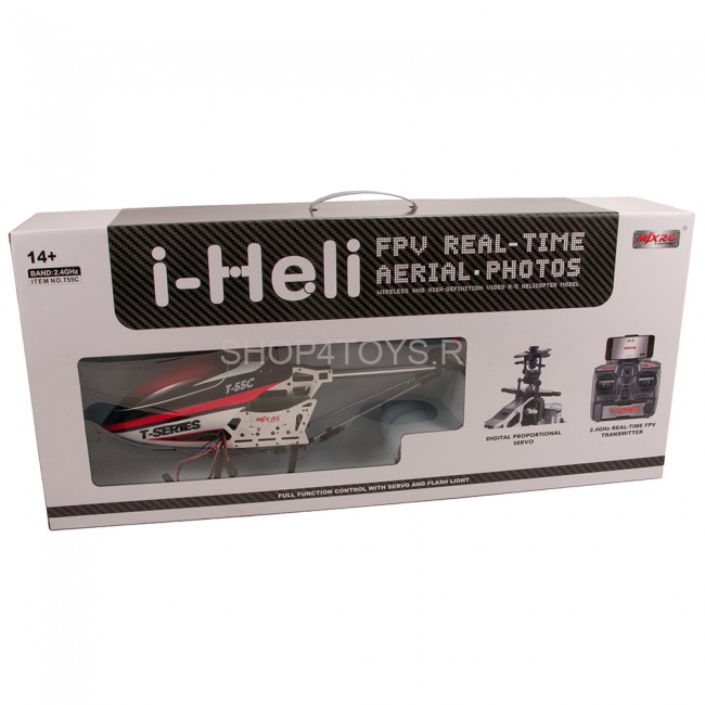 Радиоуправляемый вертолет MJX T55 (красный) c FPV камерой 2.4G - T55FPV-R Радиоуправляемый вертолет MJX T55 (красный) c FPV камерой 2.4G - T55FPV-R