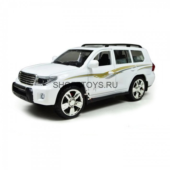 Металлическая модель Toyota Prado White (свет, звук, инерция) - M923J Металлическая модель Toyota Prado White (свет, звук, инерция) - M923J