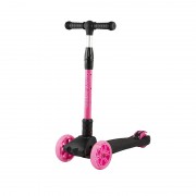 Самокат Трехколесный Складной, со Светящимися Колесами, Черный с Розовым - MSC-J072001D Самокат Трехколесный Складной, со Светящимися Колесами, Черный с Розовым - MSC-J072001D