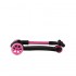 Самокат Трехколесный Складной, со Светящимися Колесами, Черный с Розовым - MSC-J072001D