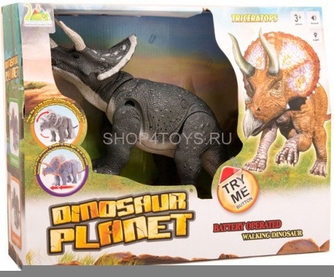 Интерактивный динозавр Трицератопс (световые и звуковые эффекты) - RS6167A
