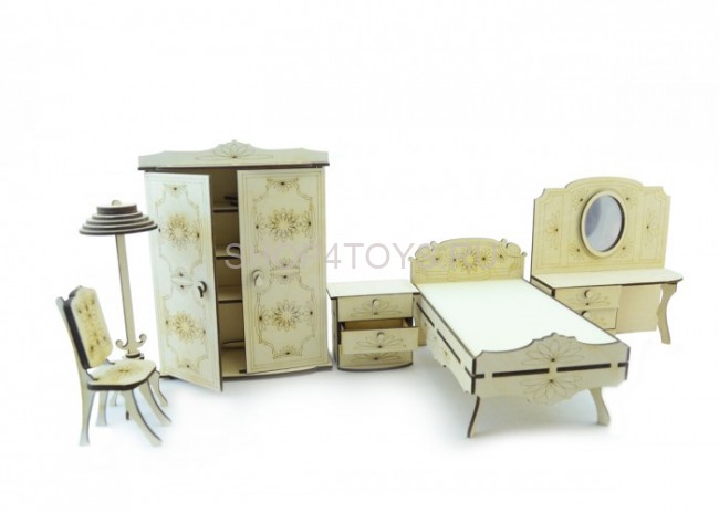 Конструктор 3D деревянный подвижный Lemmo Набор мебели спальня - МЕ-7