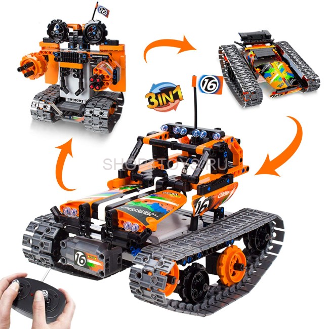 Радиоуправляемый конструктор QiHui "Stunt Car 3in1" (392 детали) - QH8016 Радиоуправляемый конструктор QiHui "Stunt Car 3in1" (392 детали) - QH8016