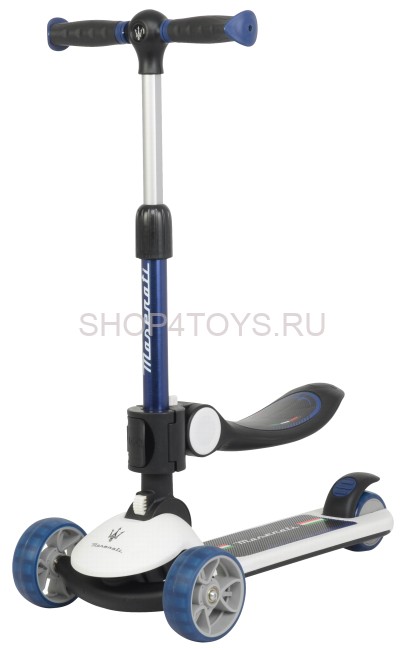 Трехколесный беговел-самокат Maserati с сиденьем - CLB-0140-WHITE