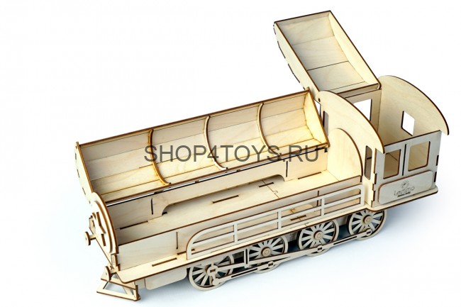 Конструктор 3D деревянный подвижный Lemmo Пенал-Паровоз - 00-23 Конструктор 3D деревянный подвижный Lemmo Пенал-Паровоз - 00-23