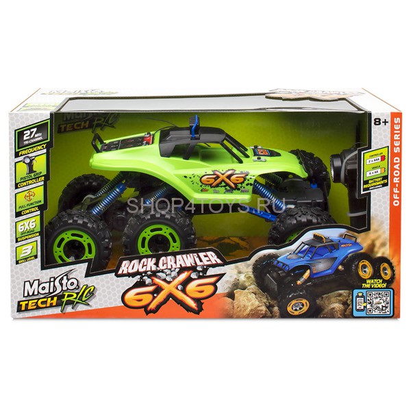 Радиоуправляемый краулер Maisto Rock Crawler 6x6 Green 1:10 RTR 2.4G - 81158 Радиоуправляемый краулер Maisto Rock Crawler 6x6 Green 1:10 RTR 2.4G - 81158