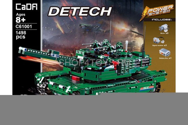 Конструктор Double E Cada Technics, Танк M1A2, 1498 деталей, пульт управления - C61001W
